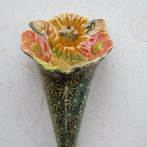 Yellow and Green Sunflower Wall Pocket Made in Italy